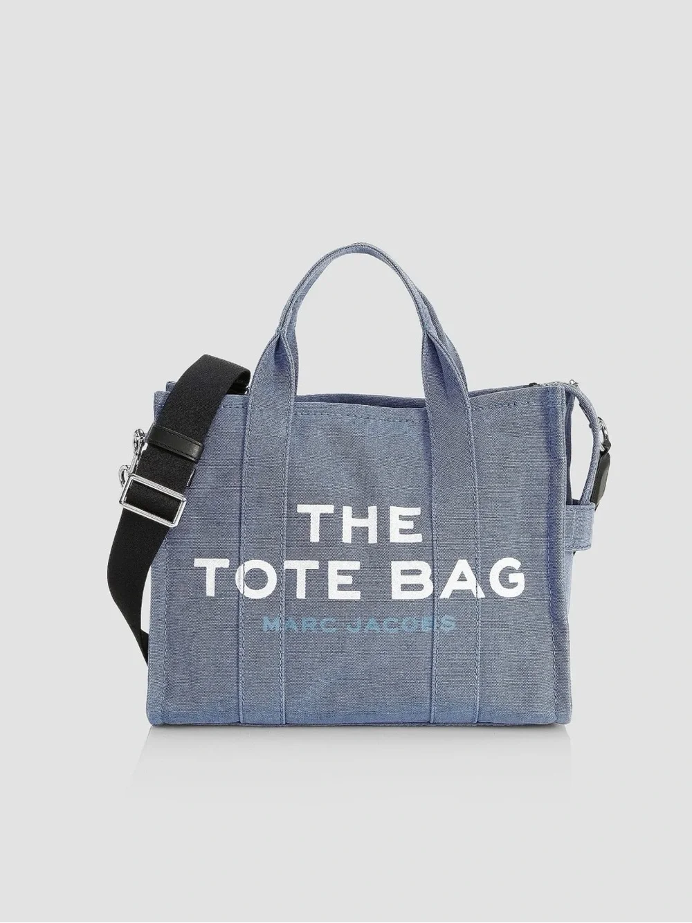 Marc Jacobs Blue Denim Canvas Tote with Black Strap